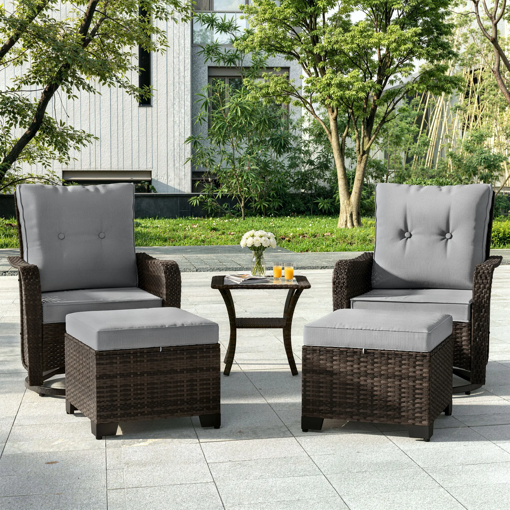 GREY / With Ottomans / 2-Package Delivery