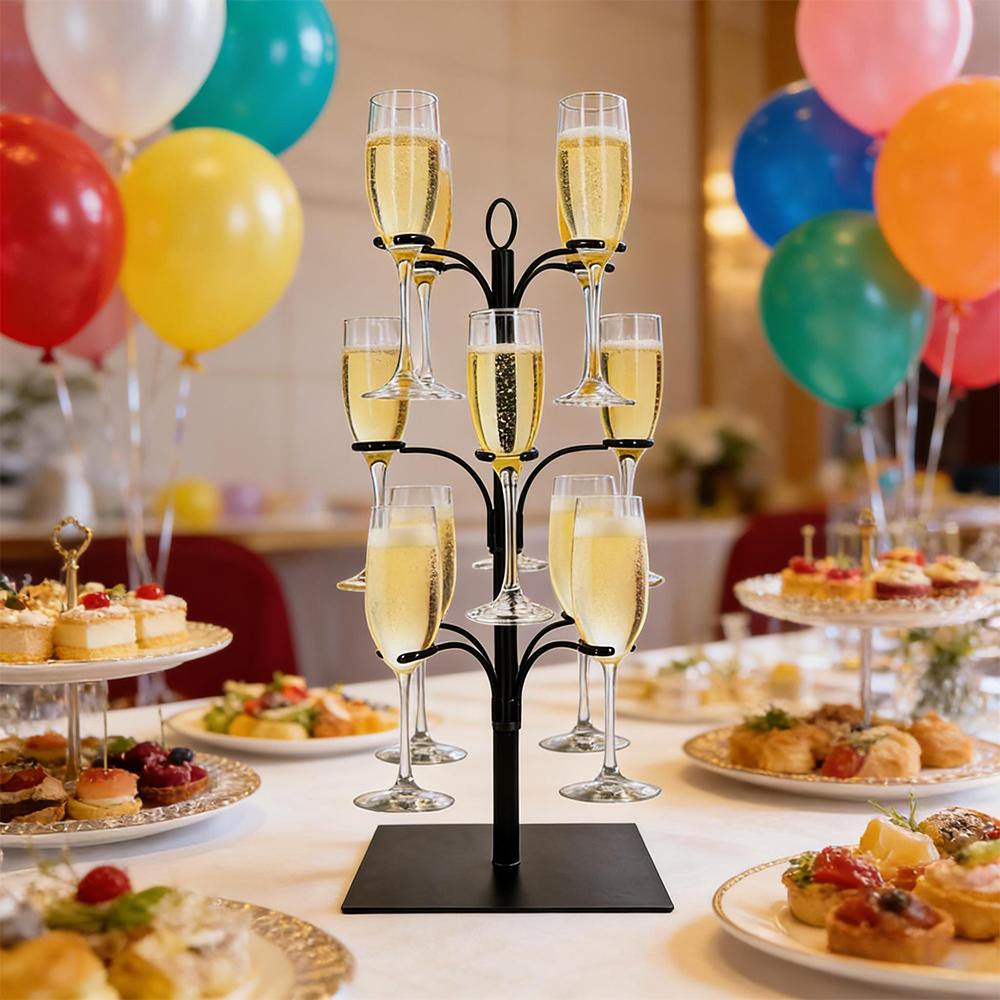 Premium 12-Glass Cocktail Tree Stand for Glass Storage and Bar Display for Parties Weddings and Home Perfect Organizer for Glassware at Parties and Weddings Keeps Your Home Bar Tidy and Stylish