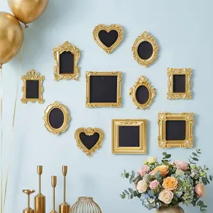 11pcs European Style Frame Decoration Set, Resin Wall Decor Crafts, DIY Home Wall Art, Photography Props, Holiday Decor, Party Decoration Frame