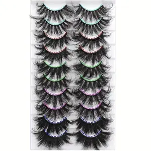10 pairs of voluminous 3D eyelashes, 20MM single pair multi-layer 3D eyelashes