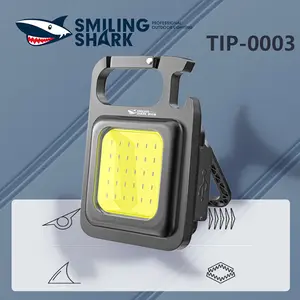 【TIP-0003】SmilingShark multifunctional keychain light, made of aluminum alloy, features a built-in 500mAh battery, compact and portable, meets daily life usage needs.