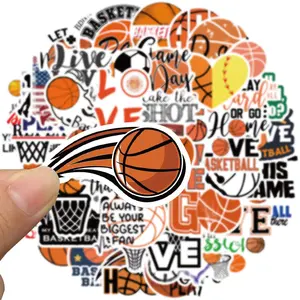 Basketball Themed Sticker, 50pcs/set Basketball Sticker, Sports Sticker for Kids Teens Adults, Basketball Party Favor, Sticker Packs