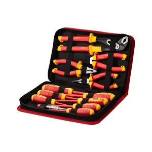 summervibes VEVOR 12-Piece 1000V Insulated Professional Electrical Screwdriver & Tools Set, Magnetic Phillips/Slotted Tips, Insulated Pliers, Diagonal Pliers for Home Improvement & Building Supplies