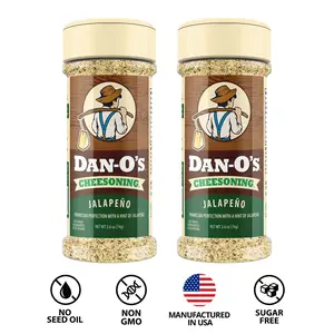 Dan-O's Seasoning Jalapeño Cheesoning - 2 Small Bottles 2.6 oz - Italian parmesan cheese seasoning with a jalapeño twist. Pasta