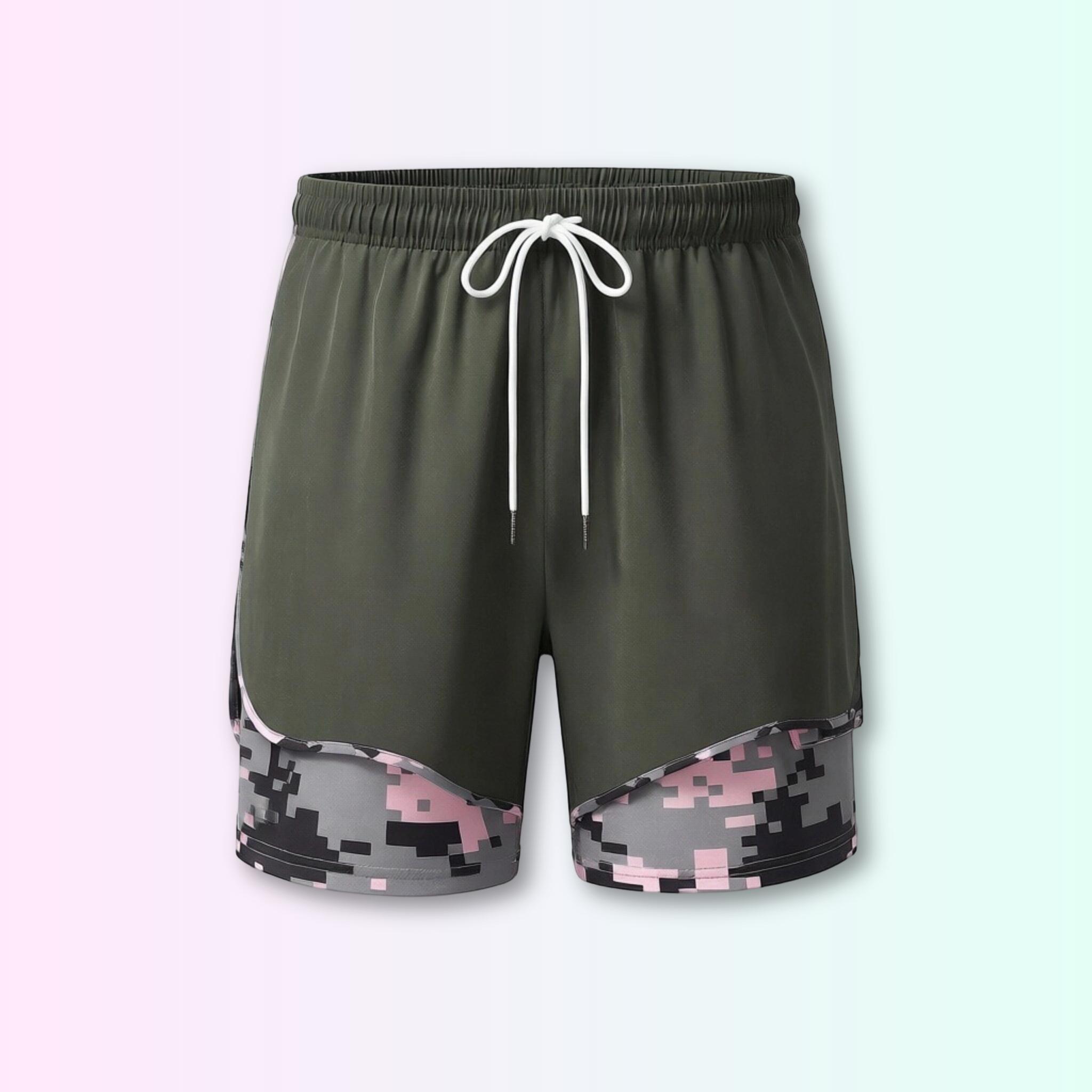 Women's 3-Pack Anti-Exposure Layered Elastic Gym Shorts - Quick-Dry Polyester Camo Athleisure Bottoms, Women's Gym Wear for Running, Fitness Women's 3-Pack Anti-Exposure Layered Elastic Gym Shorts - Quick-Dry Polyester Camo Athleisure Bottoms, Women's Gym Wear for Running, Fitness