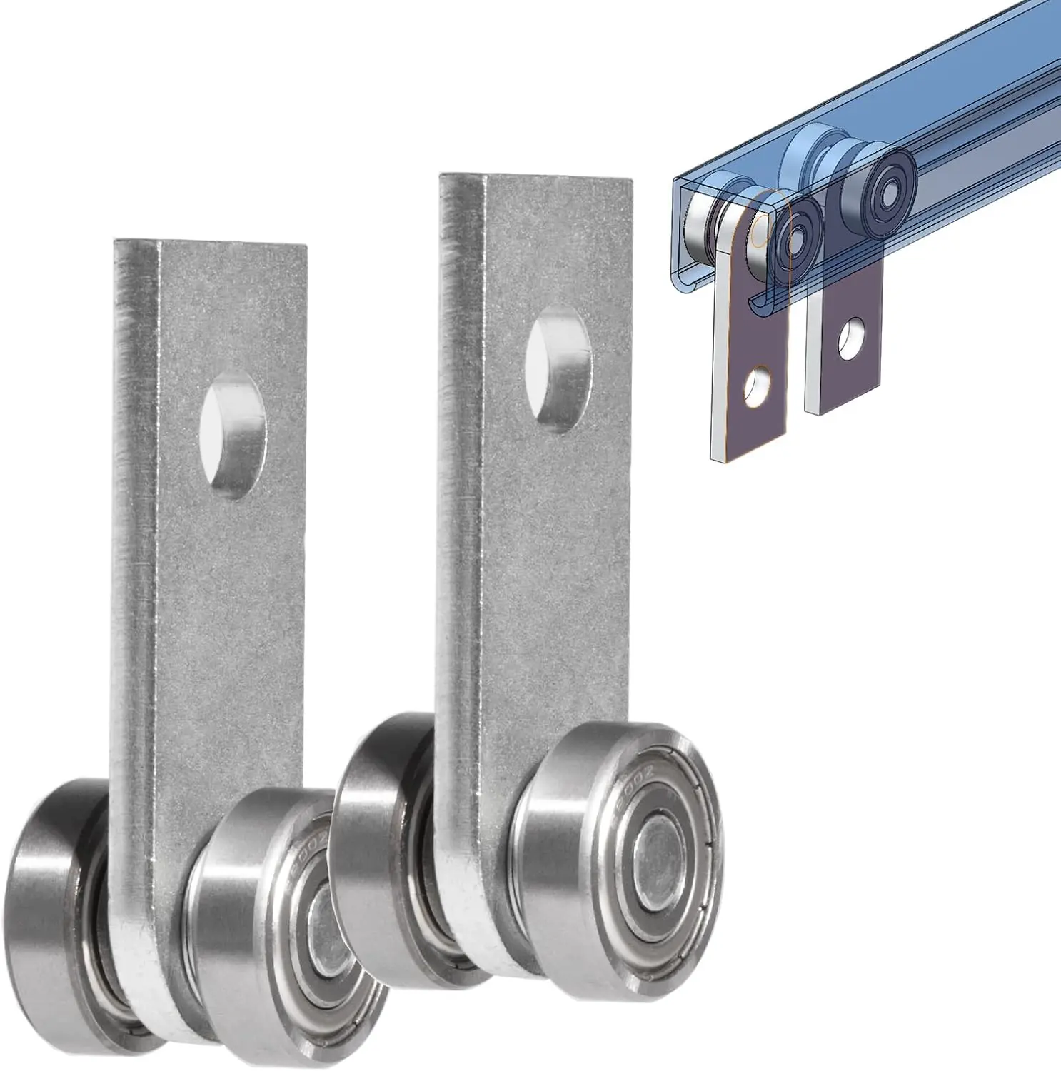 2 Wheel Trolley Assembly Rollers Two Bearing Trolley Assembly for 1-5/8" Wide and All 1-5/8" or Taller Strut Channel-