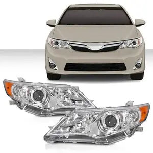 Fit For 2012-2014 Toyota Camry Projector Chrome Left+Right Headlights Assembly