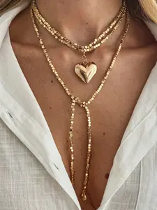 Broken Galaxy Sparkling Heart Choker Collarbone Necklace Sweet Cool Long Layered Necklace Jewelry Dainty Layering Jewelry