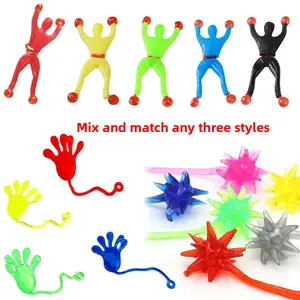 Wall Climbing Spider Man Toy, Stress Relief Sticky Palm, Creative Sticky Spiderman Wall Climber Toy for Kids