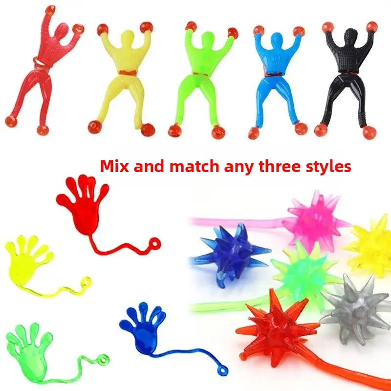 Wall Climbing Spider Man Toy, Stress Relief Sticky Palm, Creative Sticky Spiderman Wall Climber Toy for Kids