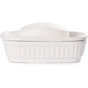 Ceramic soap dish selfdraining soap holder double layer bar soap holder white draining soap dishes for bathroom shower kitchen minimalist vintage style keep soap dry