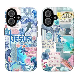 Ocean Christian Phone Case – Pastel Beach Aesthetic with Bible Verses, Whale & Floral Collage – Inspirational Jesus Quotes for iPhone 16 15 14 13 12 11 Pro Max & Samsung Galaxy S25 S24 S23 Ultra Jesus Case, Shark Case, Seasha Compatible with iPhone 17 Air