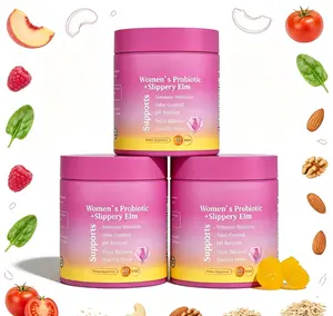 Premium Her Juicy Feminine Probiotic Gummies Hawaiian Pineapple Flavor 120ct, Slippery Elm Complex for Women’s pH Balance, Gut & Immune System Support