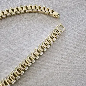 White Gold Plated 24 Inch 10mm Chain Necklace Sparkling Design Jewelry Accessory