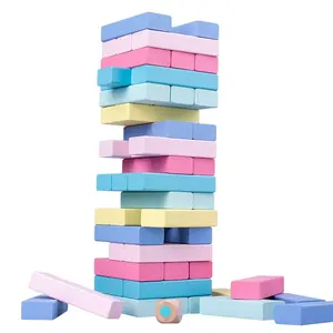 Wooden Stacking Tumbling Tower Game, 51pcs Numbered Blocks/Colorful Blocks, Interactive Family Party & Educational Balance Toy, Stocking Stuffers & Birthday Gifts for Kids Ages 3+