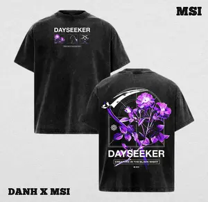 Dayseeker Scythe Double Printed Washed Tee & Hoodie, Unisex Heavyweight Cotton T-shirt, Band Graphic Tee for Alt Music Fans, Oversized Vintage Casual Comfort Fit Top, Soft Crewneck Menswear Apparel Merch
