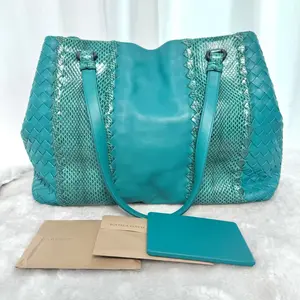 Pre-owned Bottega Veneta BV Python Lambskin Woven Convertible Tote Shoulder Bag|20829606 WWL