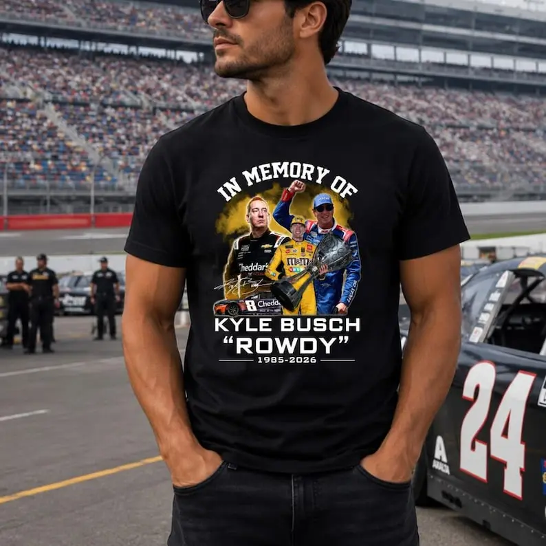 Kyle Busch Shirt, Rip Rowdy Tshirt, Tribute Kyle Racing Fan Tee, In Memory Motorsport Graphic T-Shirt