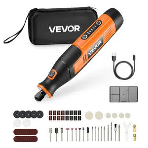 fathersdaygift VEVOR 73-Piece Cordless Rotary Tool Kit, DC4V Portable Mini Power Rotary Tool, 5-Level Speed 7000-20000 RPM Multi-Purpose DIY Tools for Engraving, Sanding, Polishing, Carving, Cutting, DIY Crafts