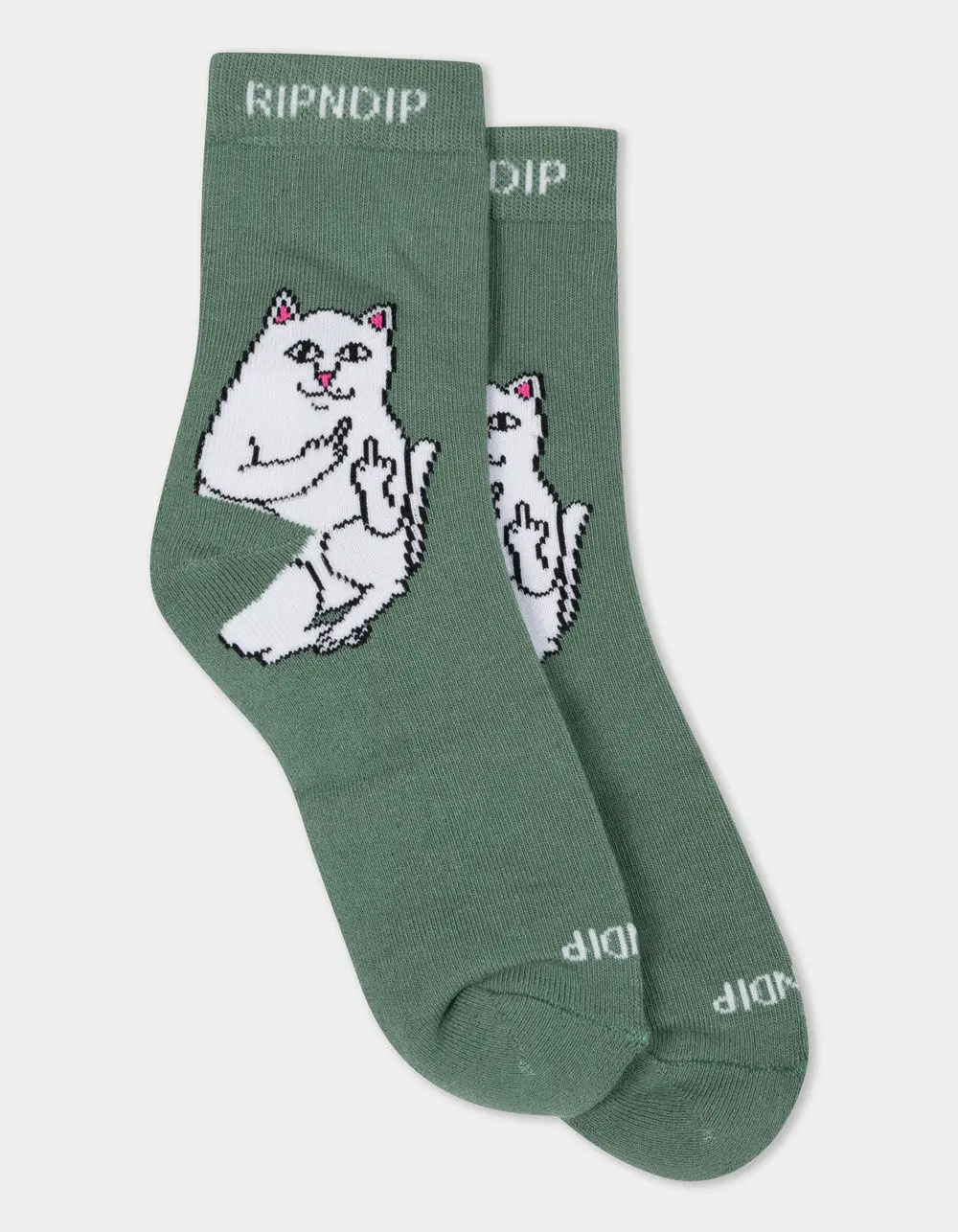 RIP N DIP Lord Nermal Mens Mid Crew Socks, Green Combo