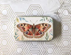 Butterfly Catnip Storage Tin Metal Organiser