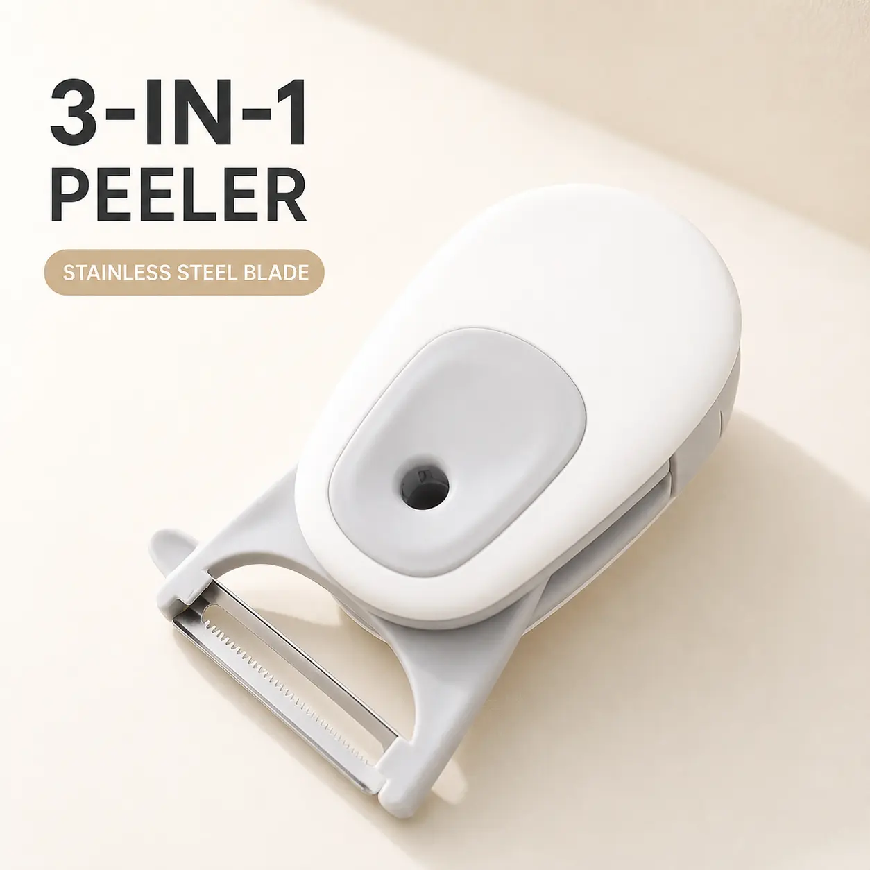 1 Count, 3-in-1 Retractable Vegetable Peeler with 304 Stainless Steel Blades, for Kitchen Fruit and Vegetable Daily Processing