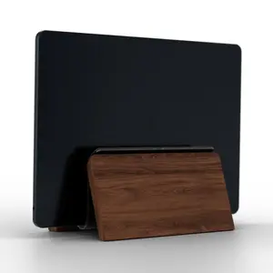 Zleek  Vertical Laptop Stand, Wooden Adjustable Wooden Laptop dock, Walnut & Oak Finish, Sleek Design for Home Office Accessory, Minimalistic Designs.