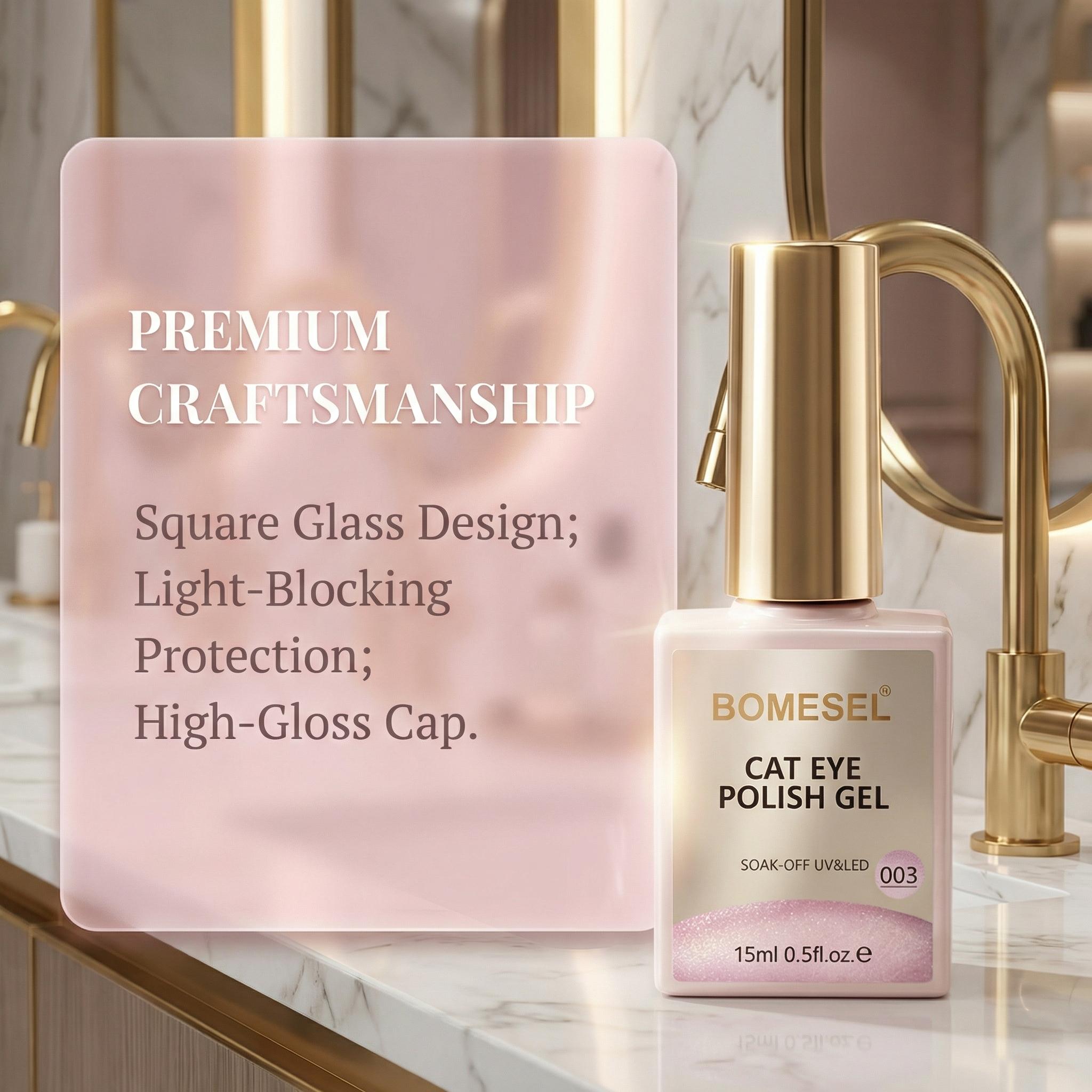 Collection Cat Eye Series – Cat Eye Nail Gift Box includes cat eye gel, base gel, sealing layer, rubber sealing layer, UV light, decorative bag, nail scoop, blending gel, adhesive, balancing liquid + 12 individual bottles of cat eye gel (requires UV lamp)