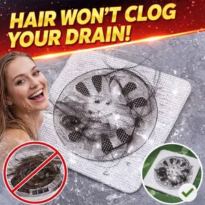 12/24/36/48/60PCS Disposable Shower Drain Hair Catcher Stickers, Bathroom Accessory, Bathroom Floor Drain Mesh Filters for Bathtub & Shower, Anti-Clog Hair Strainer