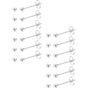 MILACOLATO 6-12 Pairs 925 Sterling Silver Stud Earrings for Women Girls 2mm Tiny Ball Stud Earrings Set Hypoallergenic Cartilage Tragus Multiple Piercings Earrings Jewelry for Sensitive Ears