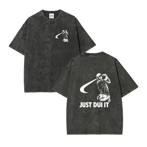 Tiger Woods Just DUI It Mugshot T-Shirt – Funny Golf Meme Oversized Unisex Washed Tee, Retro Golfer Graphic, Super Soft Batik Cotton Pre-Shrunk S~5XL
