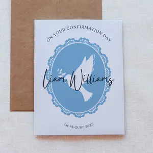 Custom Boys Confirmation Card