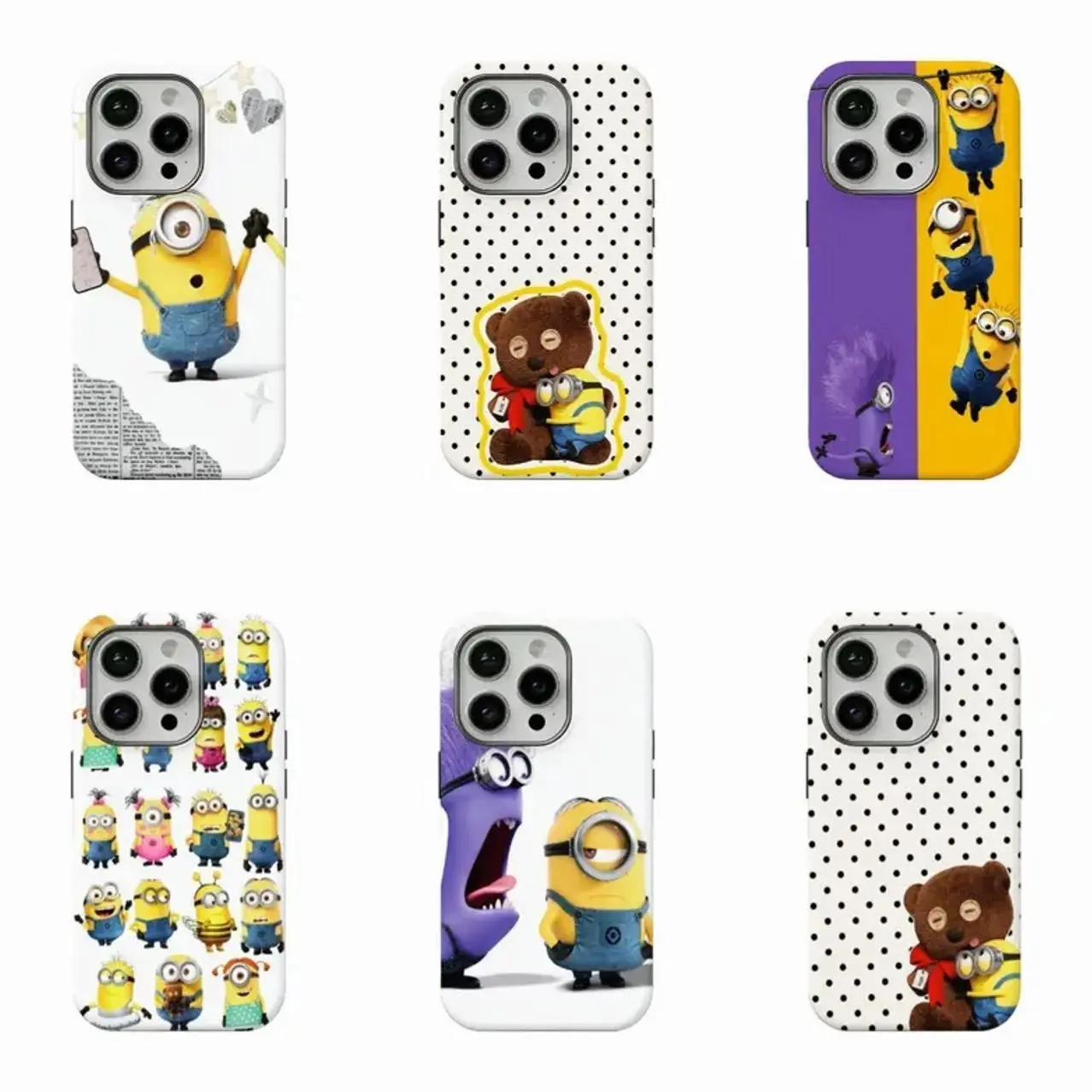 Minions Anime Character 2-in-1 Phone Case Compatible with iPhone 17, 16, 15, 14, 13, 12, 11, X & Galaxy – check our available sizes.
