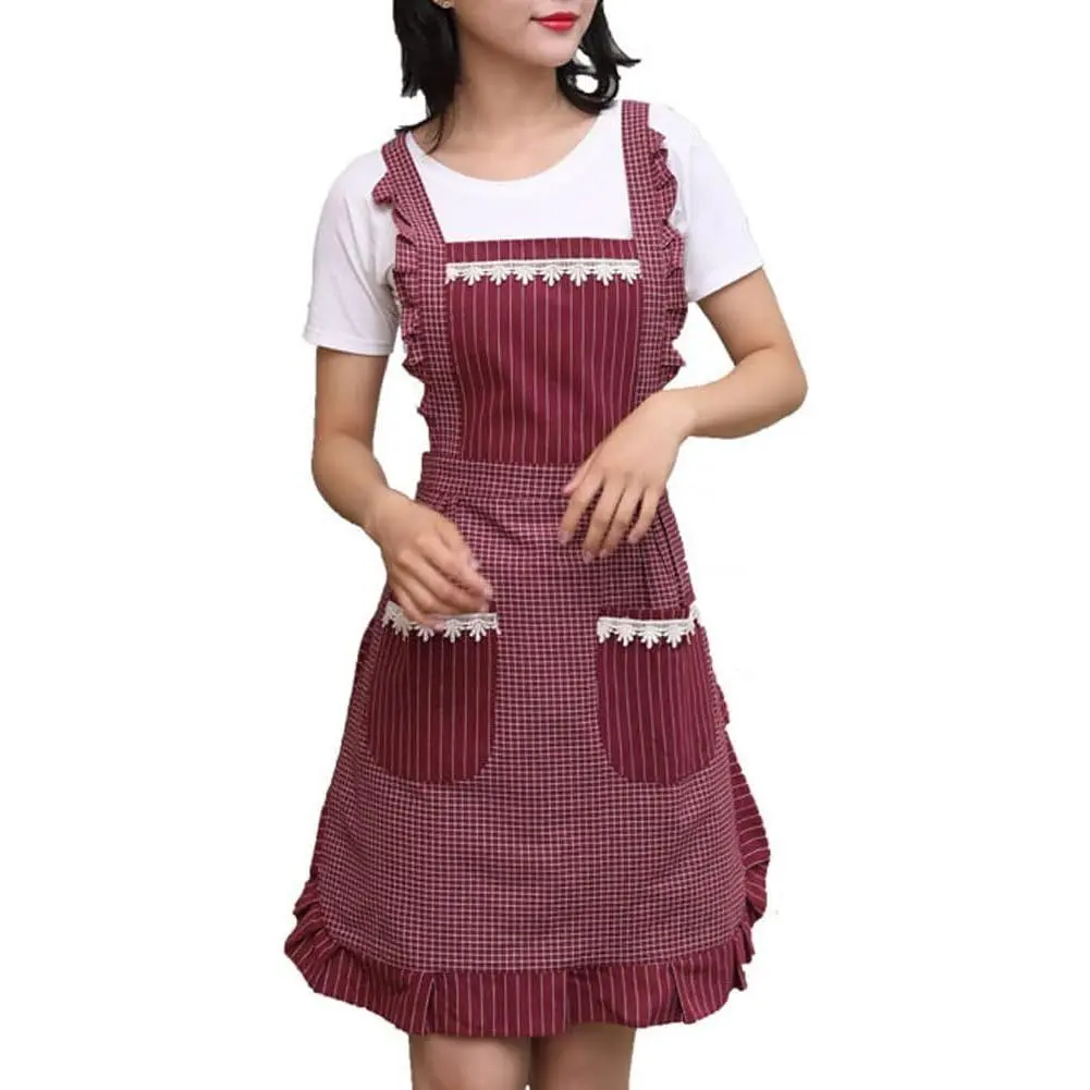 Cute Apron for Women with Pockets, Comfortable Kitchen Apron,  for Cafe Shop, Baking, Gardening, Cooking.