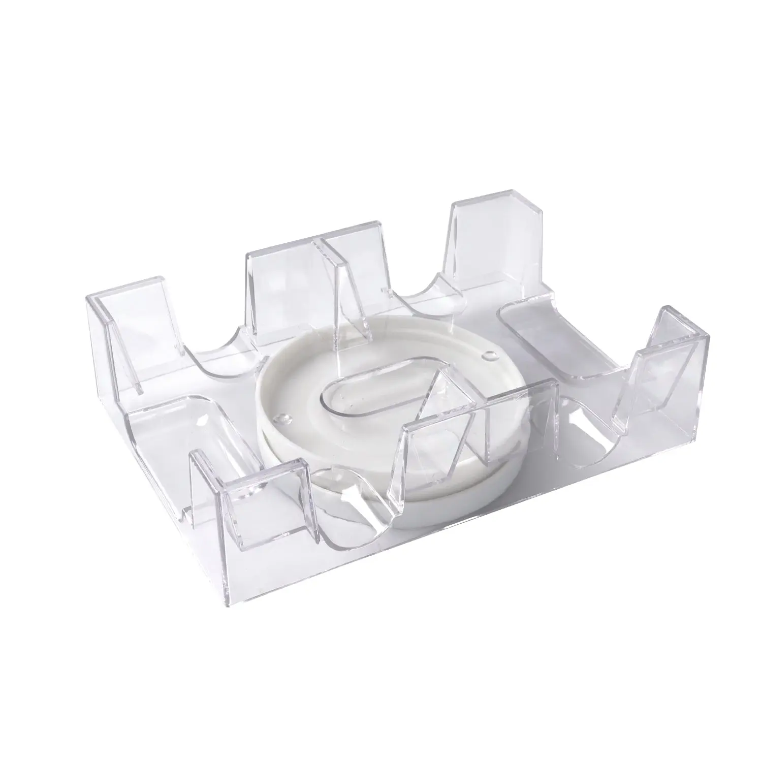 GSE 2-Deck Revolving Canasta Card Tray, Dual Deck 360° Rotating Playing Card Holder, Swivel Cards Holders for Hand & Foot, Rummy, UNO Games