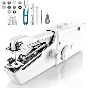Handheld Sewing Machine, Mini Sewing Machine with Sewing Accessories, Electric Portable Stitch Tool for Beginners, DIY, Home Travel Use(White)