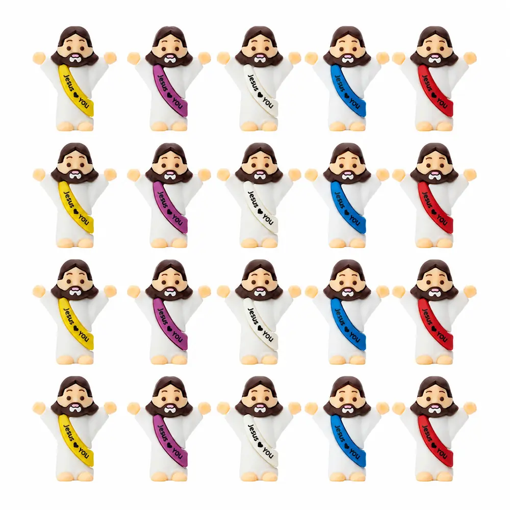 Mini Jesus Figurines 5 Color Mixed Set, 10-50PCS Christian Pocket Blessing Toys, Jesus Loves You Mini Figures, 1.4 Inch Religious Encouragement Gifts, Faith Party Favors for Kids Classroom Church Easter Basket Friends