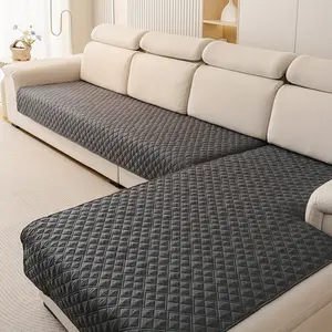 2PC double-line rhombus ultrasonic embossed sofa cushion - modern simplicity, high-grade ultrasonic embossed anti-skid sofa cushion, exquisite double-line rhombus pattern design,pet-friendly,universal anti-skid sofa cushion for all seasons