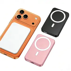 10000 mah magnetic power bank , 15W wireless charging, suitable for iPhone 12-17 pro max series, 5000  powerbank Chargeable Smartphone Travel Battery Pack，black，white，pink