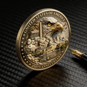 Independence Day Coin, USA 250th Anniversary Commemorative Coin 3D American Patriotic Eagle Design, 1776-2026 USA Keepsake for Him Unique Gift for Veterans