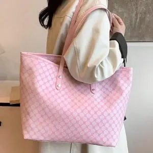 Stylish Versatile Minimalist Luxury Tote Bag with Geometric Print, Cute High Capacity Handbag Laptop Bag School Bag Diaper Bag Perfect Accessory for Students, Professionals, Travelers, New Mothers and Casual Outings