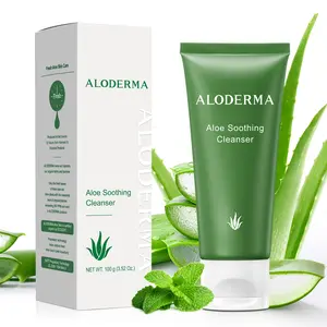 ALODERMA Aloe Soothing & Moisturizing Facial Cleanser Made with Organic Aloe Vera - Gentle Daily Face Wash for Damaged & Irritable Skin - 3.5oz
