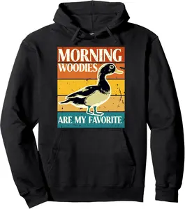 Morning Woody My Favorite Duck Hunting Vintage Pullover Hoodie