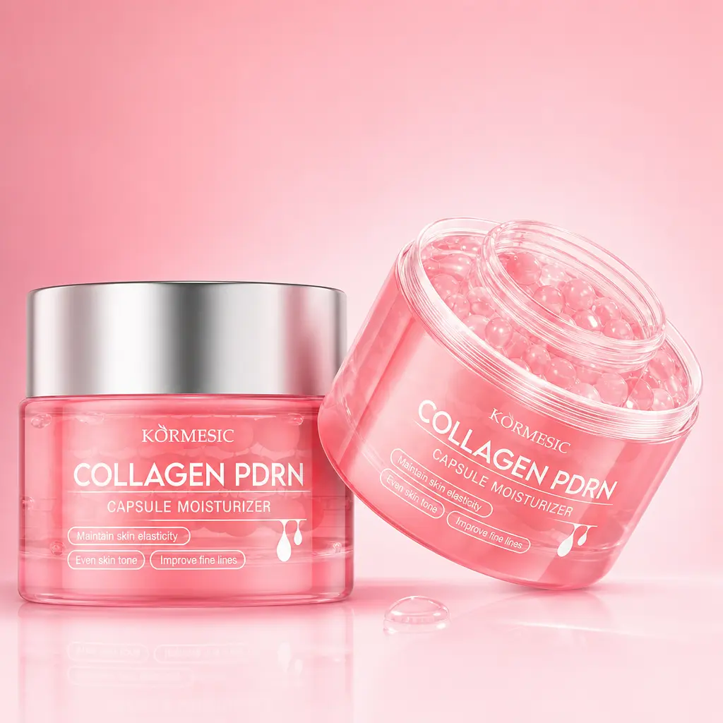 3 PCS Pink Boba Cream, PDRN Pink Collagen Capsule Brightening Moisturizer, Daily Hydrating Face Cream with Sodium DNA and Niacinamide for Uneven Skin Tone, Supports Radiant Healthy Skin Glow, Lightweight Daily Skincare