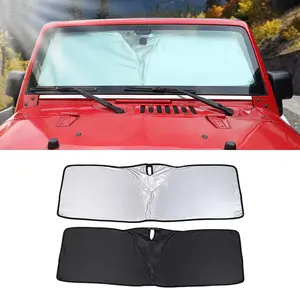 UV Protective Windscreen Sun Shade Cover for 2007-2012 Jeep Liberty, Heat Protection Car Auto Vehicle Exterior Accessory, Uv Protective Sunshade Windshield Umbrella