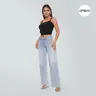 Magic ONESO BBL Jeans for Women Mid-Low Rise Stretch Baggy Fit Comfortable Light Blue/Dark Blue Wide Leg Distressed Denim with Tummy Control