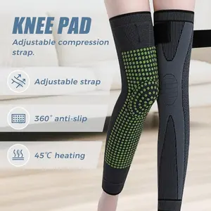 High-Elasticity Unisex Extended Knee Brace - Breathable Knit Support Sleeve, Natural Warmth, Adjustable Compression for Sports/Running/Basketball/Hiking