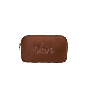 Stoney Clover Lane "skin" Embroidered Small Pouch in Espresso