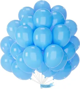 PartyWoo Light Blue Balloons 50pcs 12 Inch Baby Pastel Blue Latex Helium Balloons for Baby Shower Wedding Gender Reveal Graduation Mermaid Birthday Pool Anniversary Beach Party Decorations Blue-Y20