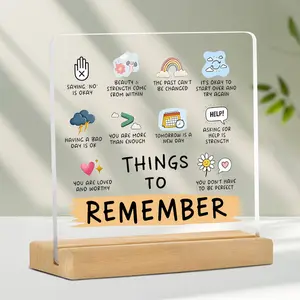 Acrylic Inspirational Quote Sign, Motivational Wall Decor, Mental Health Reminder Plaque, Women Gift, Calm Office Decoration